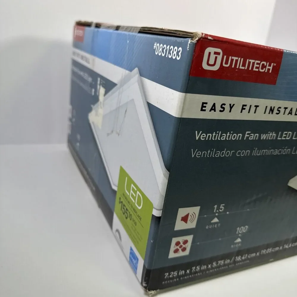 Utilitech Ventilation fan 1.5-Sone 100-CFM with LED Light